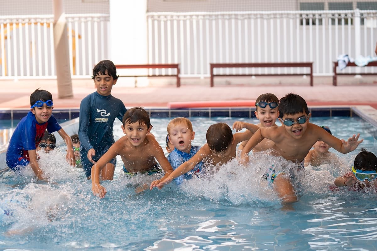 Children playing in the pool